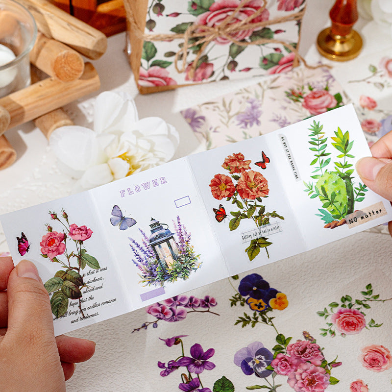 Livro de Adesivos Flores Pequeno - 50 páginas