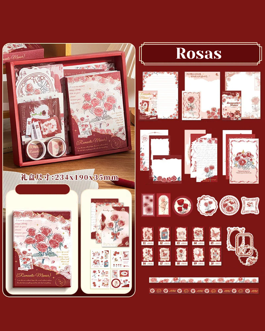 Kit com 164 peças Colagem Memórias Escritas