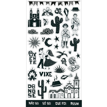 Apliques em Papel Recortado Die Cut Xilogravura