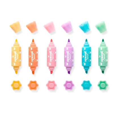 Kit 6 Mini Marca-Texto 2 em 1 Bombom Picnic - LeoLeo