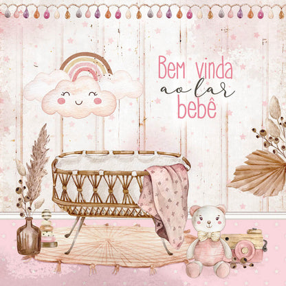 Bloco de Papel para Scrapbook Boho Baby Girl 15x15cm Litoarte