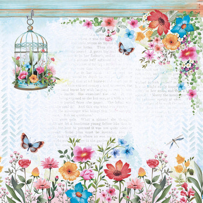 Bloco de Papel para Scrapbook Flores do Campo 15x15cm Litoarte