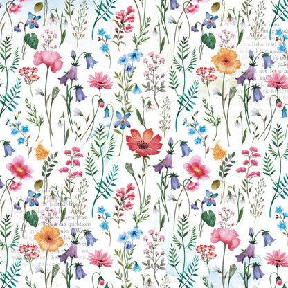 Bloco de Papel para Scrapbook Flores do Campo 15x15cm Litoarte