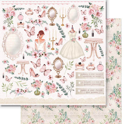 Papel Scrapbook Shabby Chic Litoarte 30,5x30,5 Dupla Face