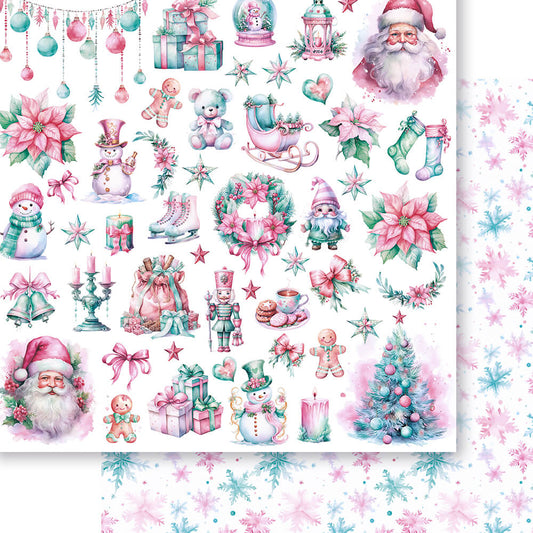 Papel Scrapbook Natal Encanto de Natal Litoarte 30,5x30,5 Dupla Face