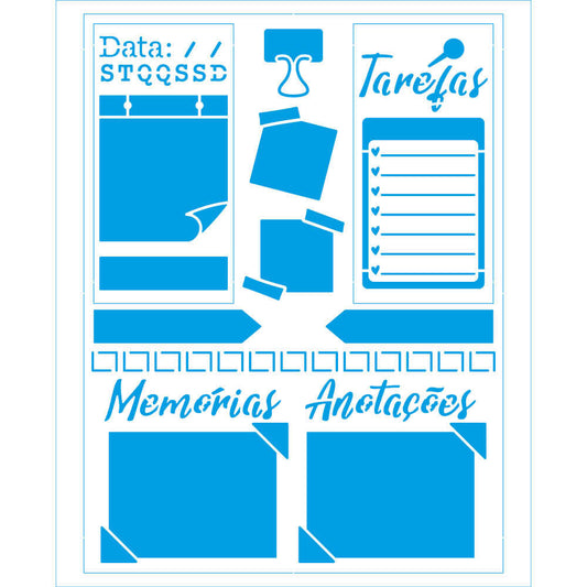 Stencil 17x21cm Planner Litoarte